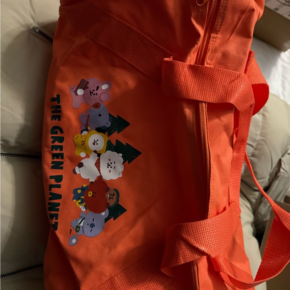 Bt21 The green planet duffel bag featuring the full Bt21 crew